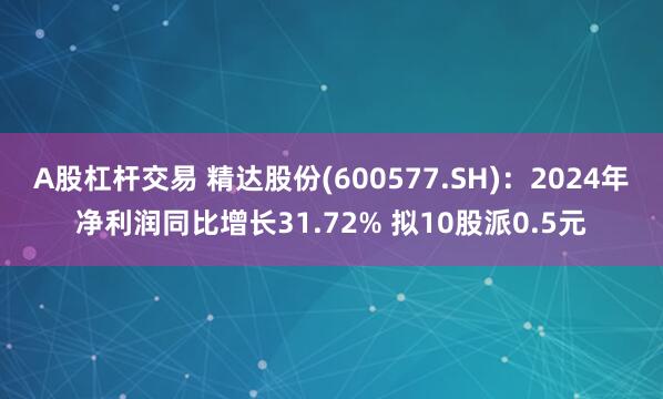 A股杠杆交易 精达股份(600577.SH)：2024年净利润同比增长31.72% 拟10股派0.5元