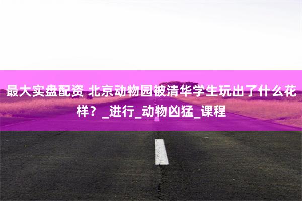 最大实盘配资 北京动物园被清华学生玩出了什么花样？_进行_动物凶猛_课程