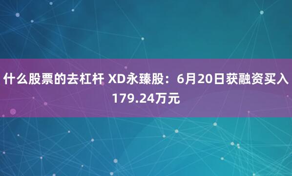 什么股票的去杠杆 XD永臻股：6月20日获融资买入179.24万元